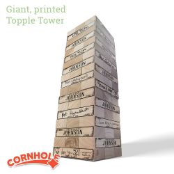 Personalized Wedding Guestbook Giant Vinyl Topple Tower